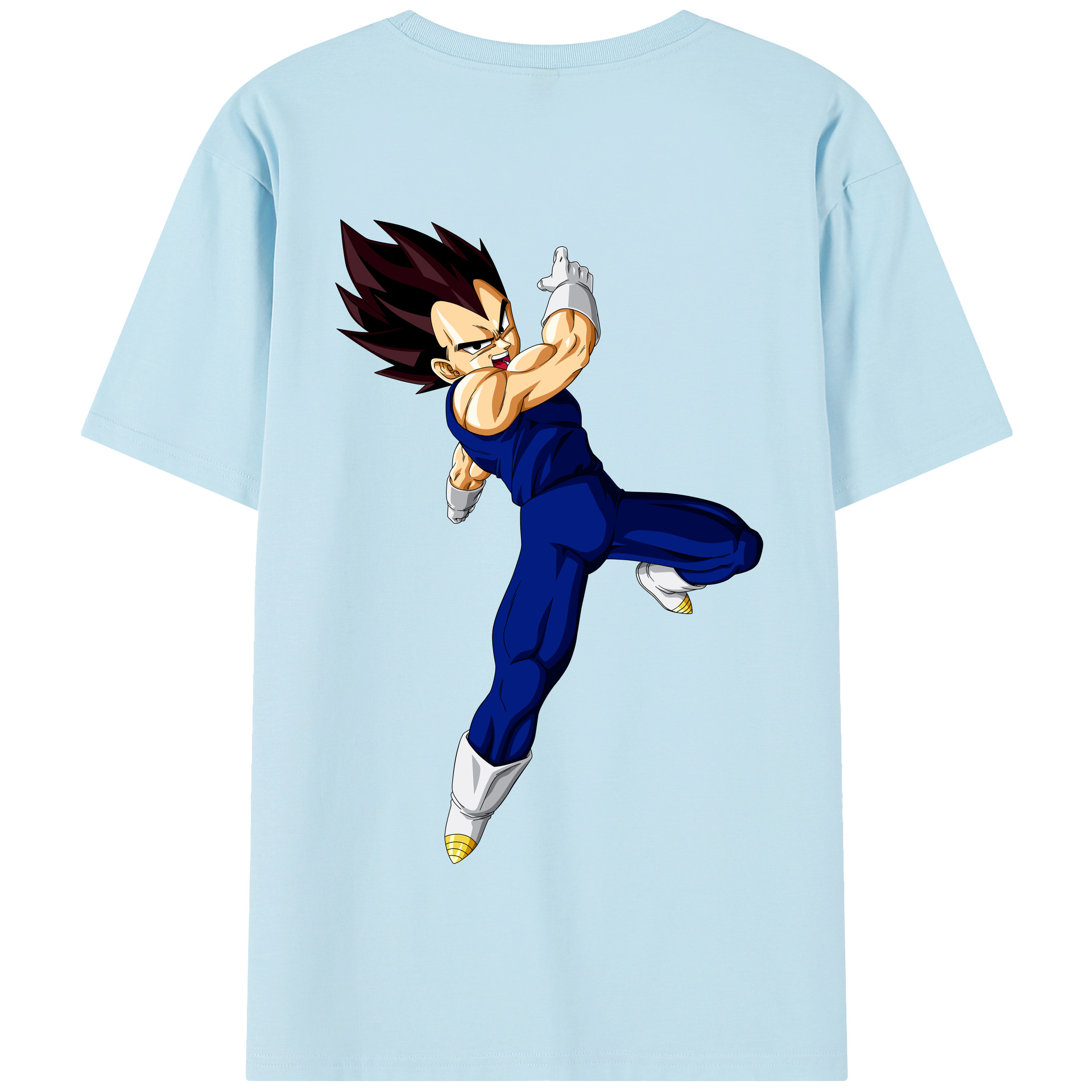 （画像用） ドラゴンボール ベジータ四世（Bejīta Yonsei）DRAGON BALL Vegeta IV 綿100％半袖Tシャツ（背面プリント）